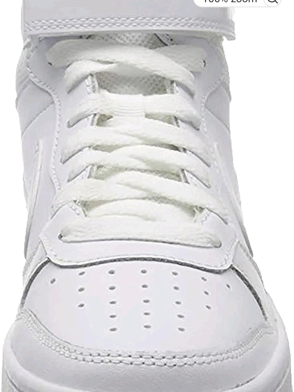 Nike Youth Boys White Mid-Top Court Sneakers - Picture 6 of 7